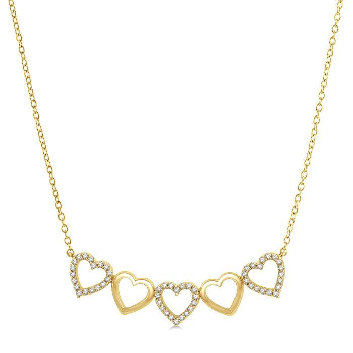 Heart Shape Link Diamond Necklace