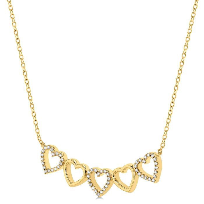 Heart Shape Link Diamond Necklace