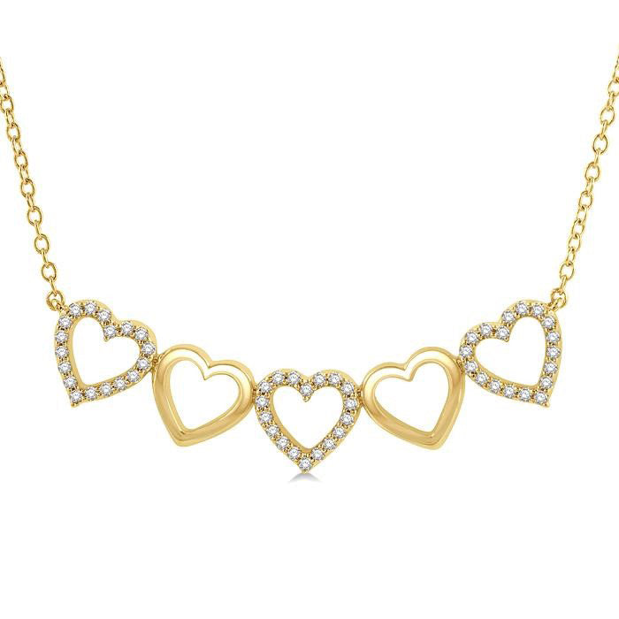 Heart Shape Link Diamond Necklace