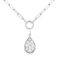 1/4 Ctw Shine Bright Pear Shape Round Cut Diamond Paperclip Necklace in 14K White Gold