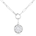 1/4 Ctw Shine Bright Circular Shape Round Cut Diamond Paperclip Necklace in 14K White Gold