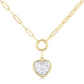 1/4 Ctw Shine Bright Heart Shape Round Cut Diamond Paperclip Necklace in 14K Yellow & White Gold