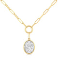 1/4 Ctw Shine Bright Oval Shape Round Cut Diamond Paperclip Necklace in 14K Yellow & White Gold