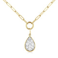 1/4 Ctw Shine Bright Pear Shape Round Cut Diamond Paperclip Necklace in 14K Yellow & White Gold