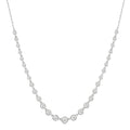 1 1/4 Ctw Halfway Graduated Bezel Set Round Cut Diamond Tennis Necklace in 14K White Gold