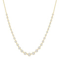 1 1/4 Ctw Halfway Graduated Bezel Set Round Cut Diamond Tennis Necklace in 14K Yellow Gold