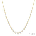 Halfway Graduated Bezel Set Diamond Tennis Necklace