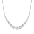 1 Ctw Graduated Bezel Set Round Cut Diamond Smile Necklace in 14K White Gold