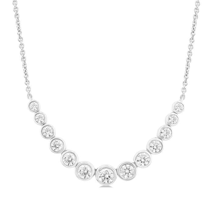 Quorra Lysandra Bezel Set Graduated Diamond Smile Necklace