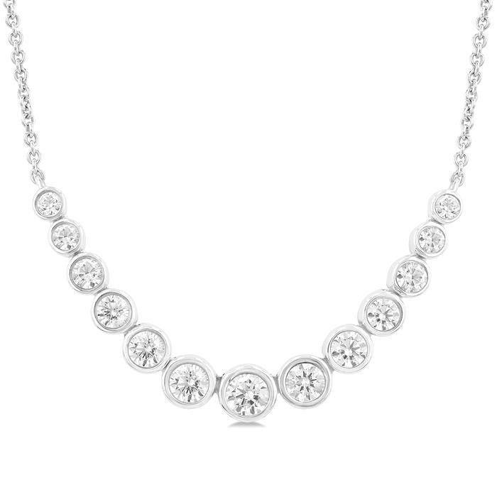 Quorra Lysandra Bezel Set Graduated Diamond Smile Necklace