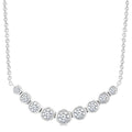1/2 Ctw Graduated Bezel Set Round Cut Diamond Smile Necklace in 14K White Gold