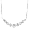 Orchid Sovereign Bezel Set Graduated Diamond Smile Necklace