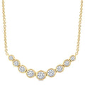1/2 Ctw Graduated Bezel Set Round Cut Diamond Smile Necklace in 14K Yellow Gold