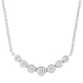 1/4 Ctw Graduated Bezel Set Round Cut Diamond Smile Necklace in 14K White Gold