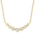 Gale Lilith Bezel Set Graduated Diamond Smile Necklace