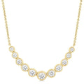 3/4 Ctw Graduated Bezel Set Round Cut Diamond Smile Necklace in 14K Yellow Gold