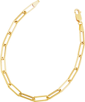 14k Yellow Gold Paperclip Chain Bracelet