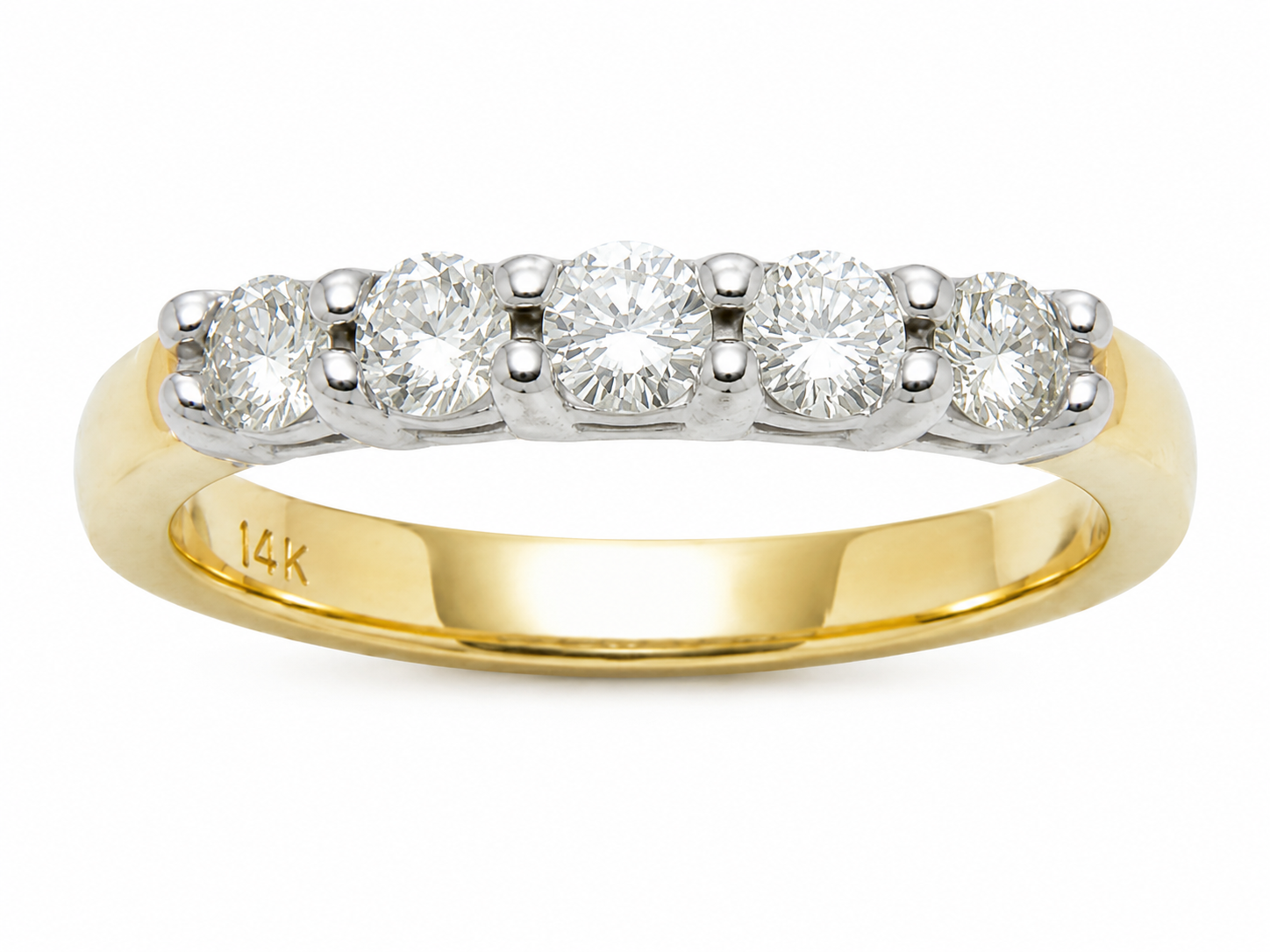 Haven 14k Yellow Gold Five Stone Wedding Band