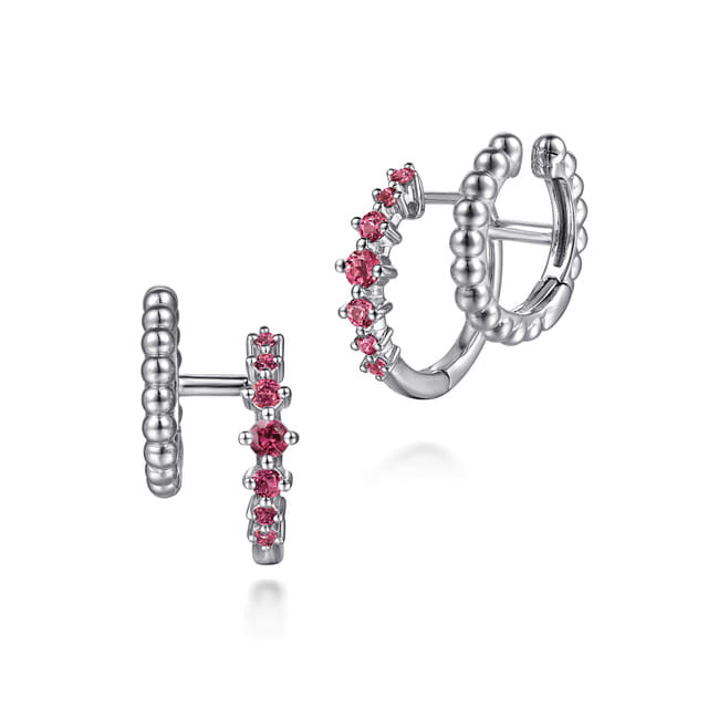 925 Sterling Silver Bujukan and Pink Tourmaline Stuggies Earrings