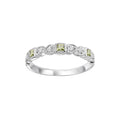 14K WG 1/12 ct. tw. Diamond & 1/7 ct. tw. Peridot Alternating Stackable Ring