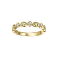 14K YG 1/20 ct. tw. Diamond & 1/6 ct. tw. Peridot Alternative Stackable Ring