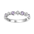Lysandra 10K White Gold Diamond and Alexandrite Ring