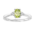 10K WG 1/25 ct. tw. Diamond & 1/2 ct. tw. Oval Peridot Accent Ring