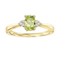 10K YG 1/25 ct. tw. Diamond & 1/2 ct. tw. Oval Peridot Accent Ring