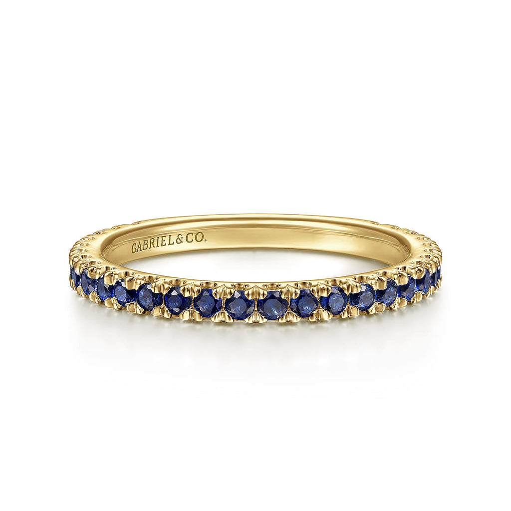 14K Yellow Gold Sapphire Stackable Ring