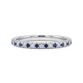 14K White Gold Sapphire and Diamond Stackable Band