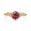 Promise Ring - 14K Yellow Gold Pink Tourmaline Bujukan Promise Ring