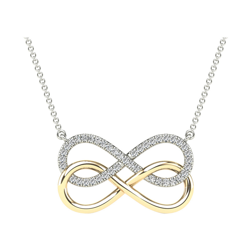 Double Infinity Silver Diamond Necklace