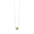 10K WG 1/15 ct. tw. Diamond Halo & 1/2 ct. tw. Peridot Pendant