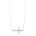 Sterling Silver Diamond Cross Pendant