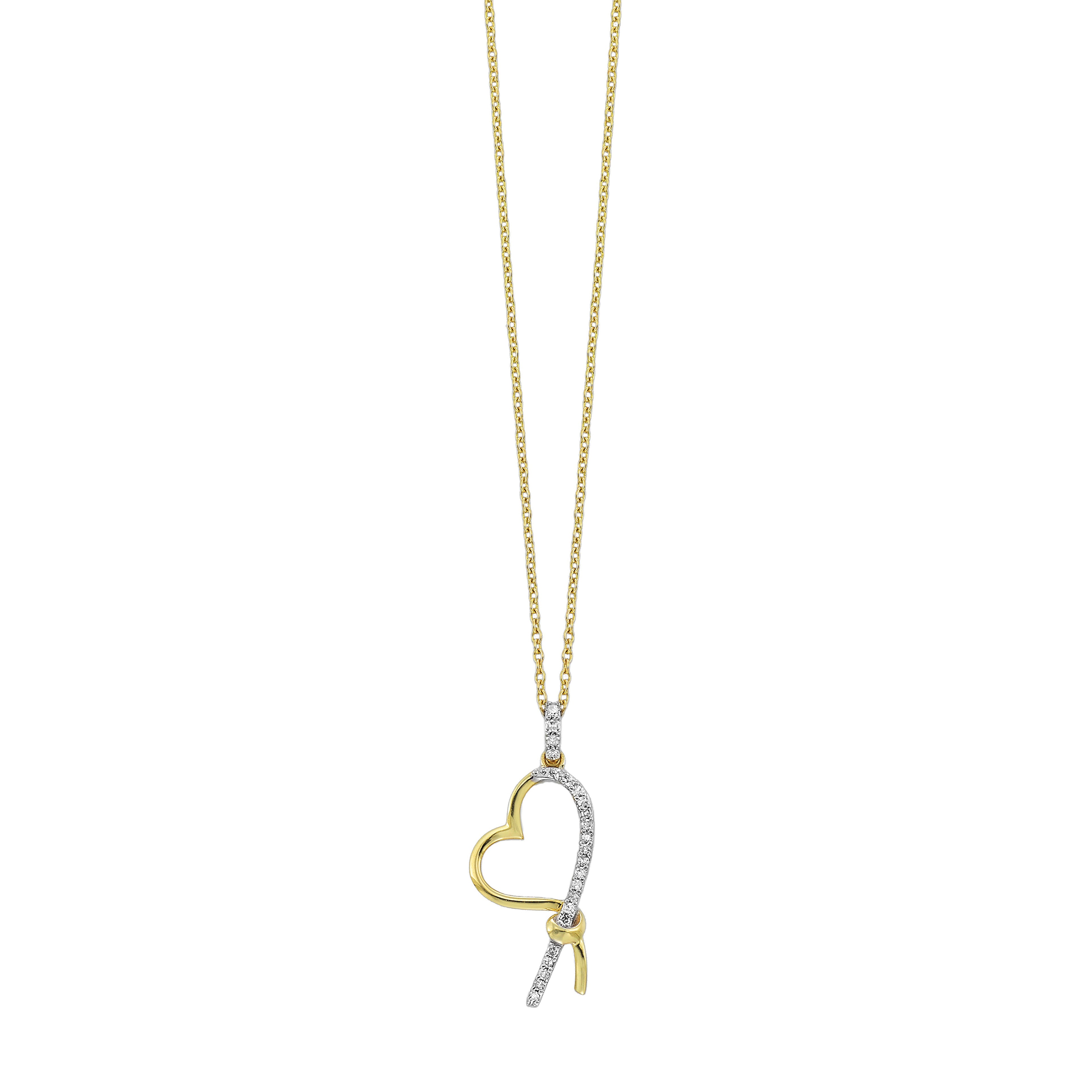 Diamond Heart Knot Pendant