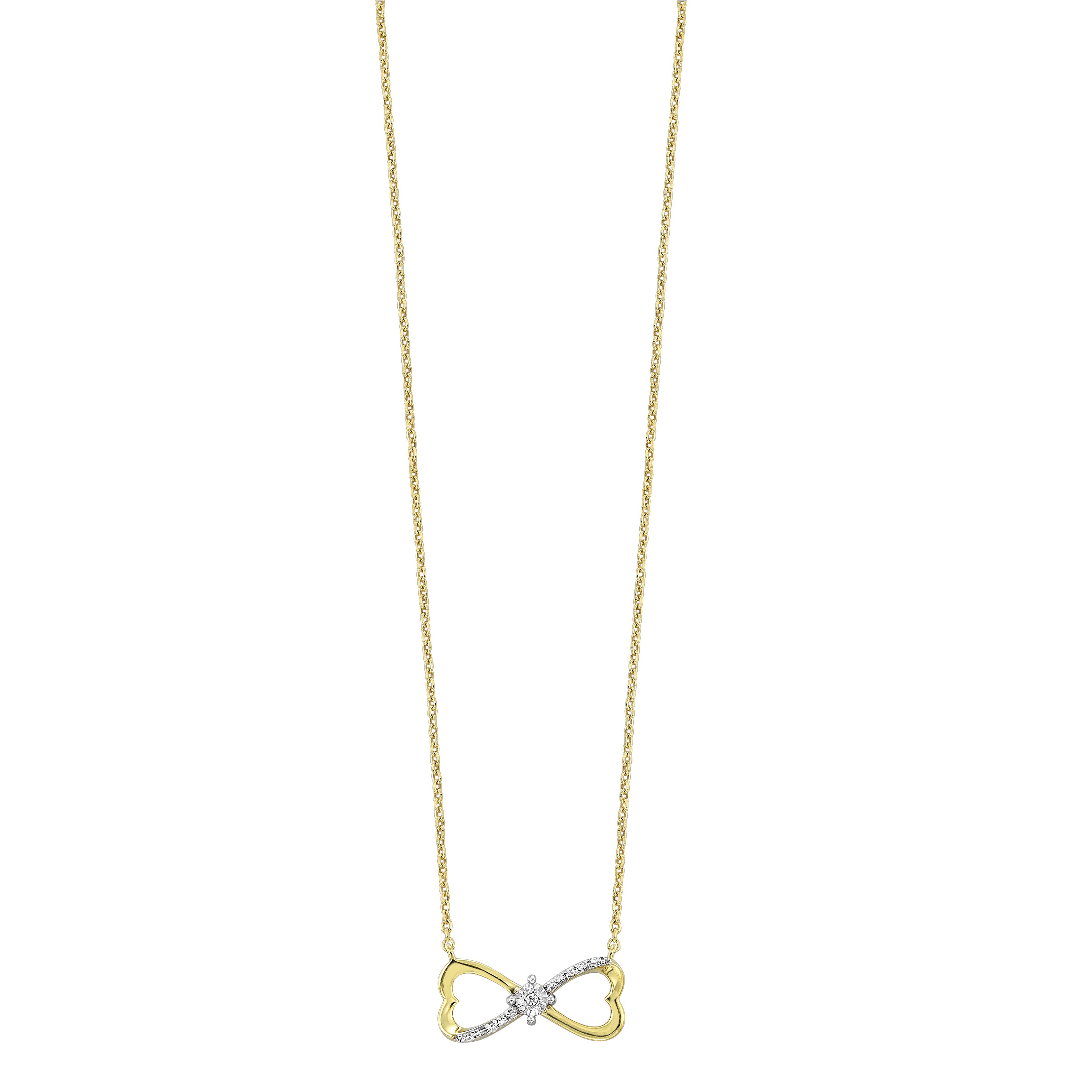 10k Yellow Gold Diamond Infinity Pendant