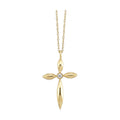10k Yellow Gold .20ctw Diamond Cross Necklace