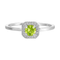 10K WG 1/12 ct. tw. Diamond Halo & 1/2 ct. tw. Peridot Ring
