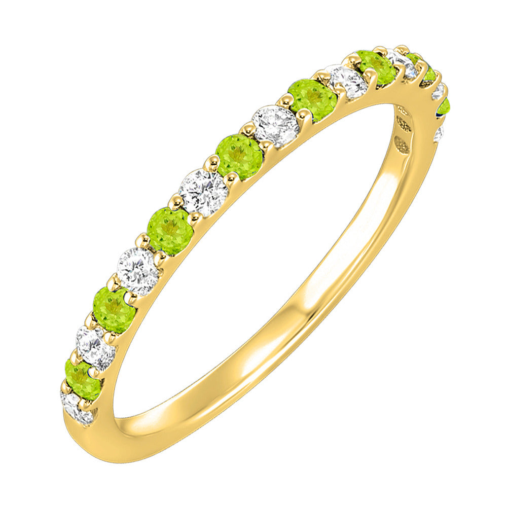 10K YG 1/5 ct. tw. Diamond & 1/4 ct. tw. Peridot Stackable Ring