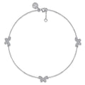 925 Sterling Silver and White Sapphire Butterfly Anklet