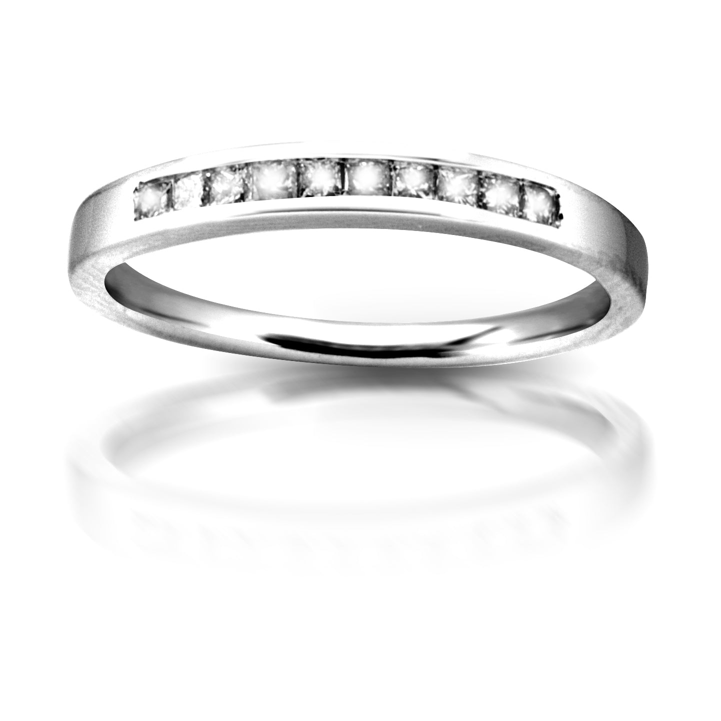 14k White Gold .25tdw Diamond Wedding Band