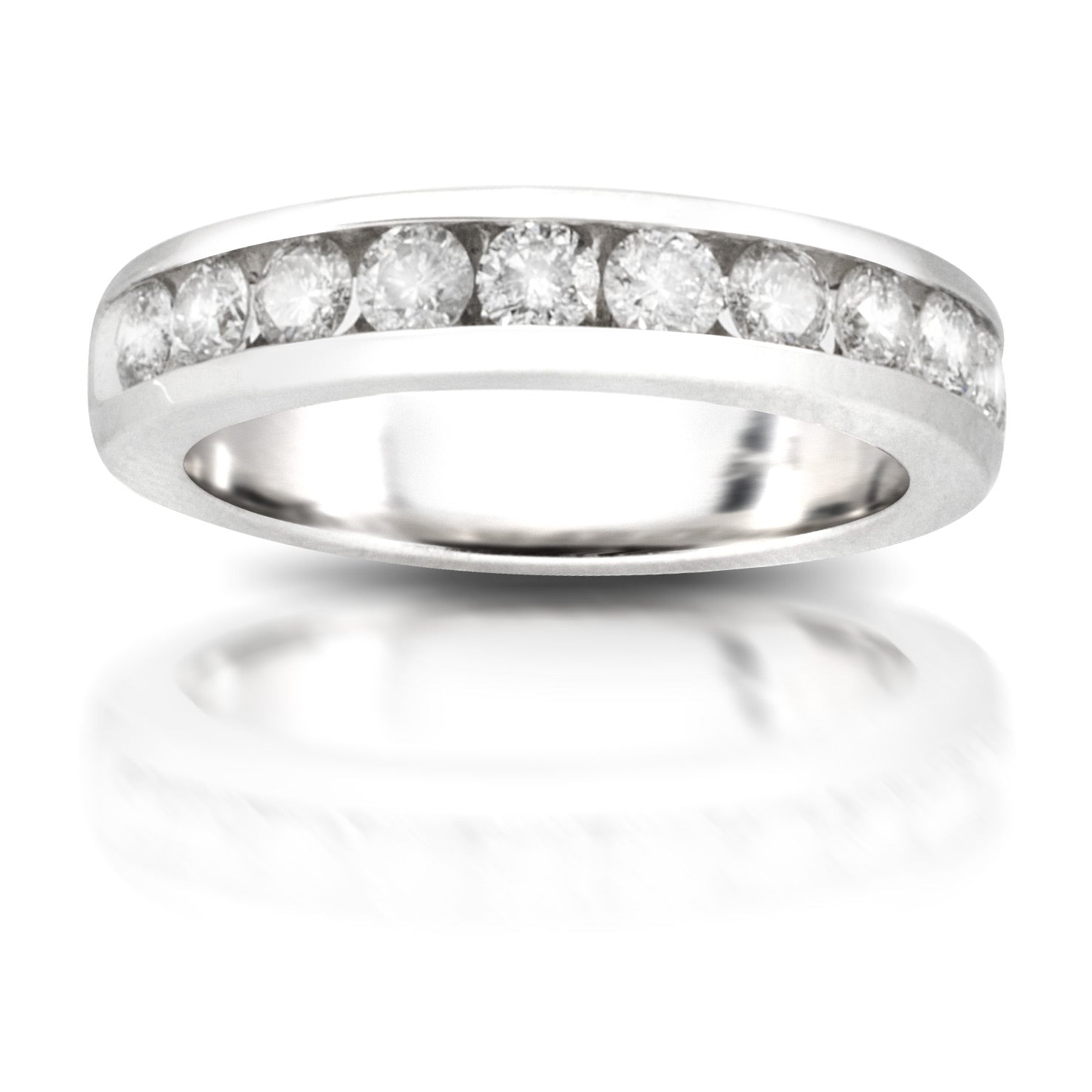 14k White Gold 1.00tdw Diamond Wedding Band