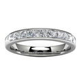 14k White Gold Channel Set Wedding Band Angle View