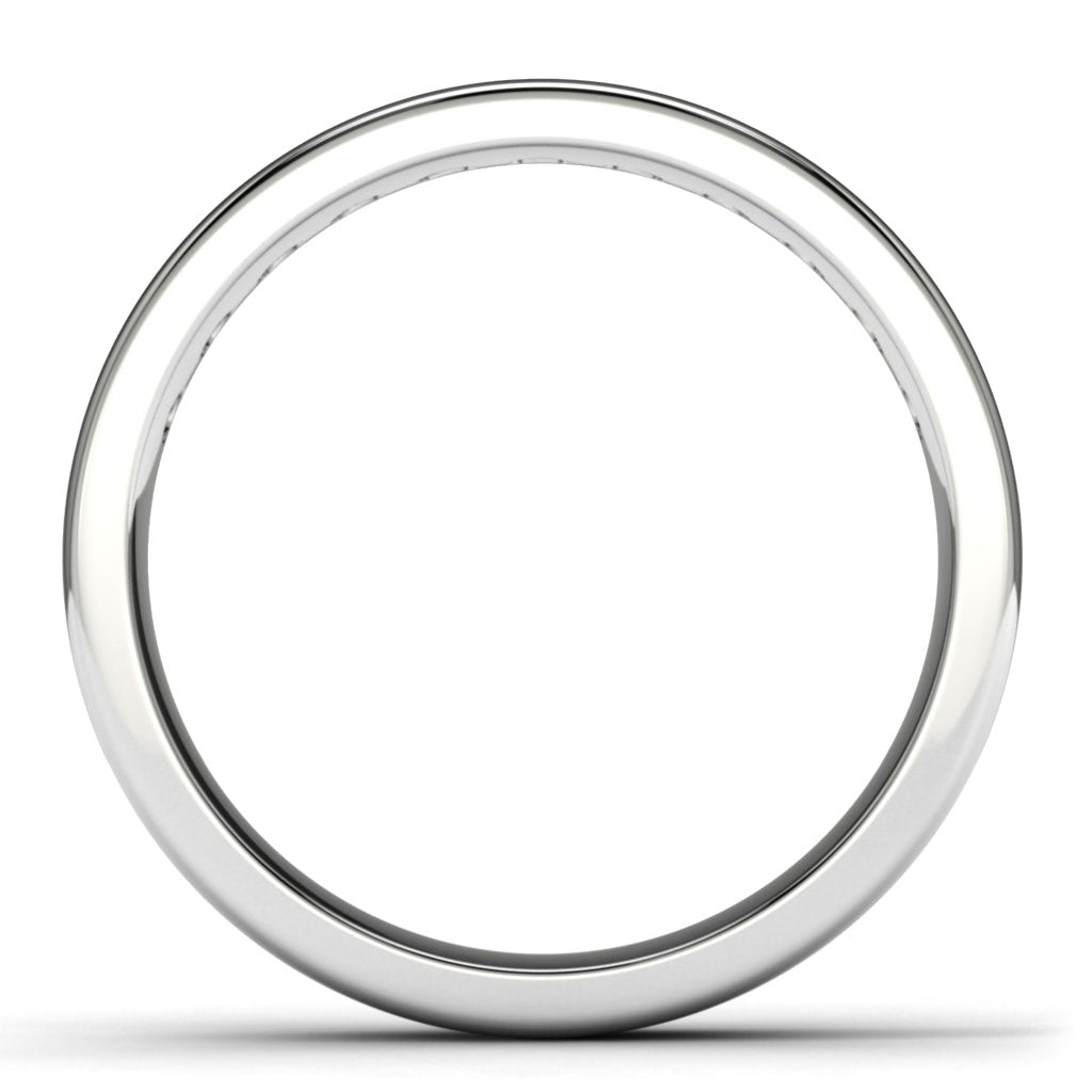 14k White Gold Channel Set Wedding Band Finger View