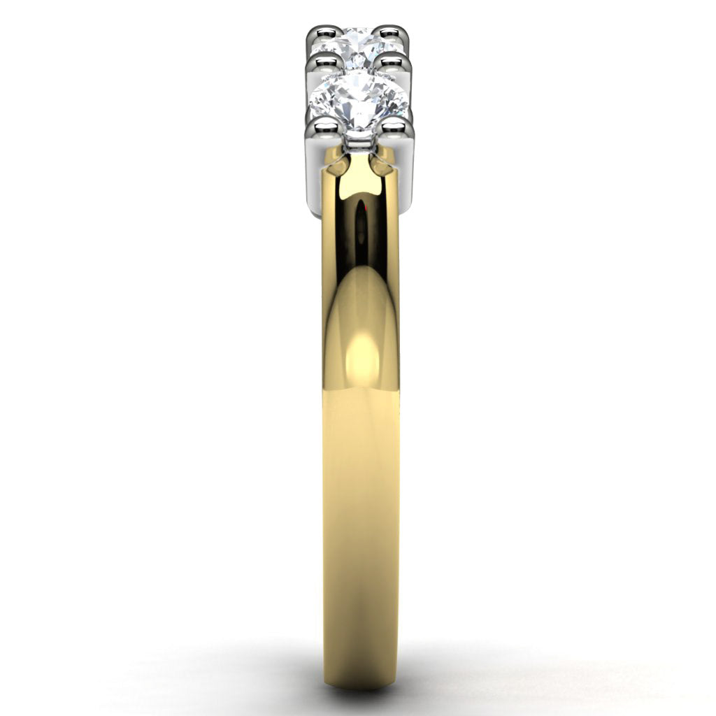 14k Yellow Gold Side Stone Wedding Band Side View