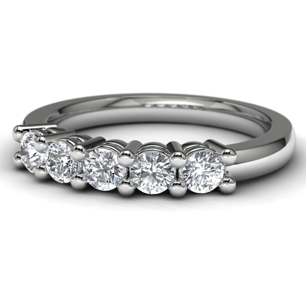 14k White Gold Diamond Anniversary Band Front View