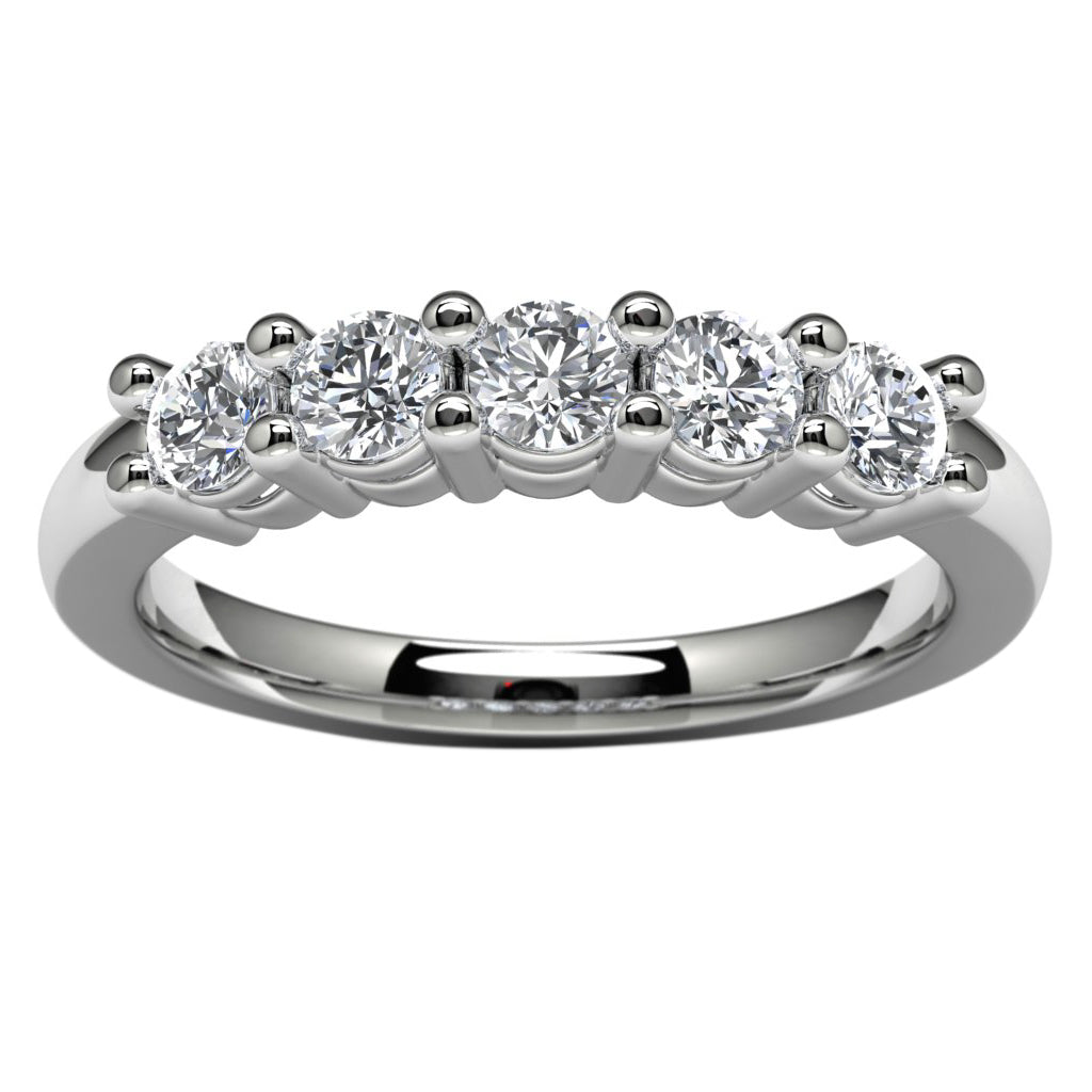 14k White Gold Diamond Anniversary Band Angle View