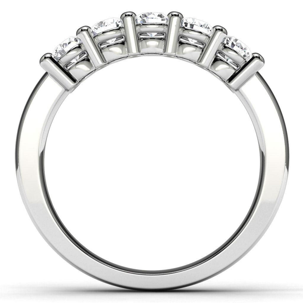 14k White Gold Diamond Anniversary Band Finger View