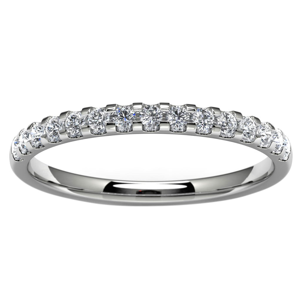 14k White Gold Wedding Band Angle View
