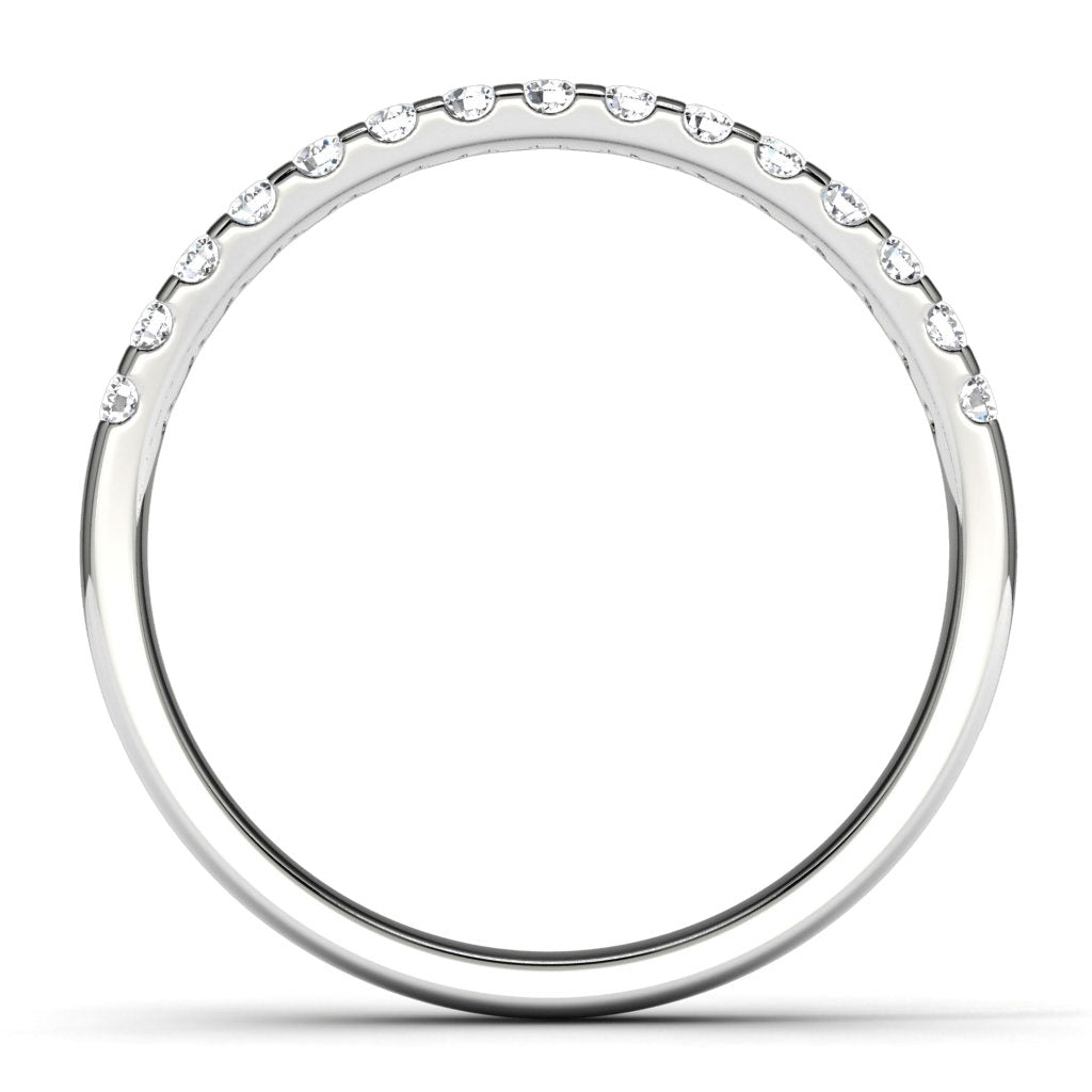 14k White Gold Wedding Band Finger View